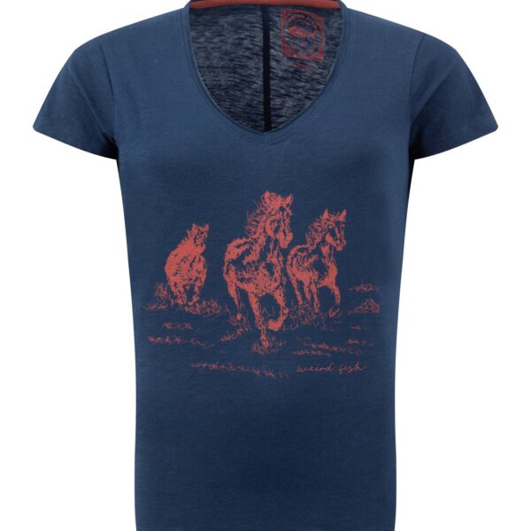 Weird Fish Wild Ponies Front Print Graphic T-Shirt Navy Size 10